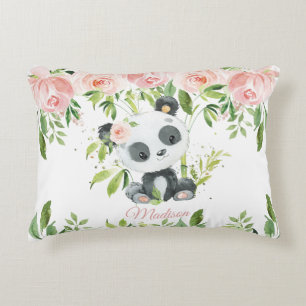 Almofada Decorativa Verde Floral Cor-de-rosa-rosa-branca Bamboo