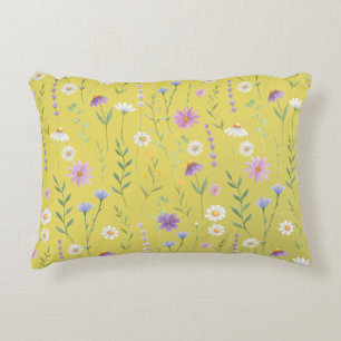 Almofada Decorativa Verde Moderno Aquarela Flórida Botânica Rústica