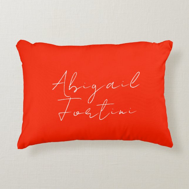 Almofada Decorativa Vermelho branco mínimo profissional moderno (Frente)