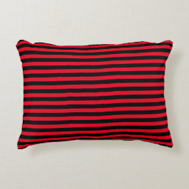 Almofada Decorativa Vermelho e Preto Moderno Simples, Striped