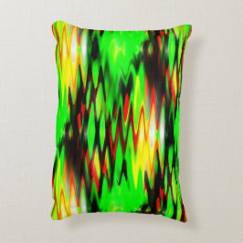 Almofada Decorativa Vermelho e verde-abstrato zigzag