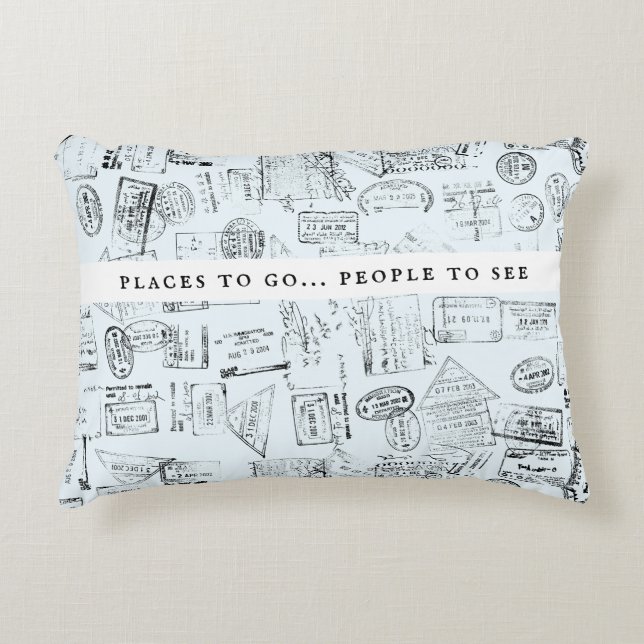 Almofada Decorativa Viagem Adventure lança passaporte personalizado (Frente)