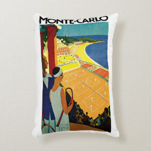 Almofada Decorativa Viagens Antigas, Tênis, Esportes, Monte Carlo Môna