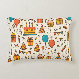 Almofada Decorativa Vibrant Birthday Party Seamless Pattern