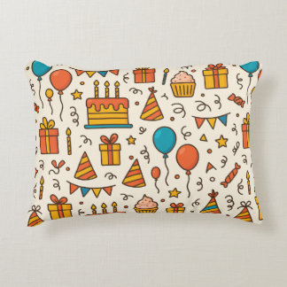 Almofada Decorativa Vibrant Birthday Party Seamless Pattern