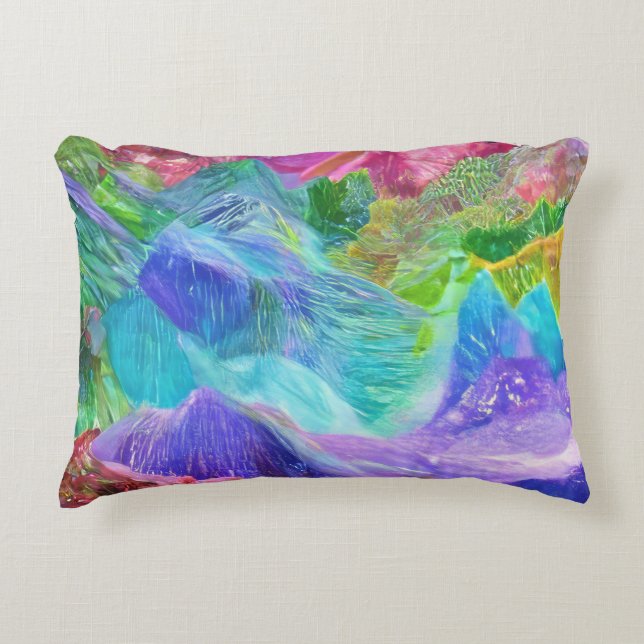 Almofada Decorativa Vibrant Crystal Mountain Abstrato (Frente)