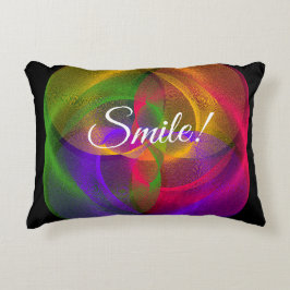 Almofada Decorativa Vibrant Smile Geometric Circular Accent Pillow
