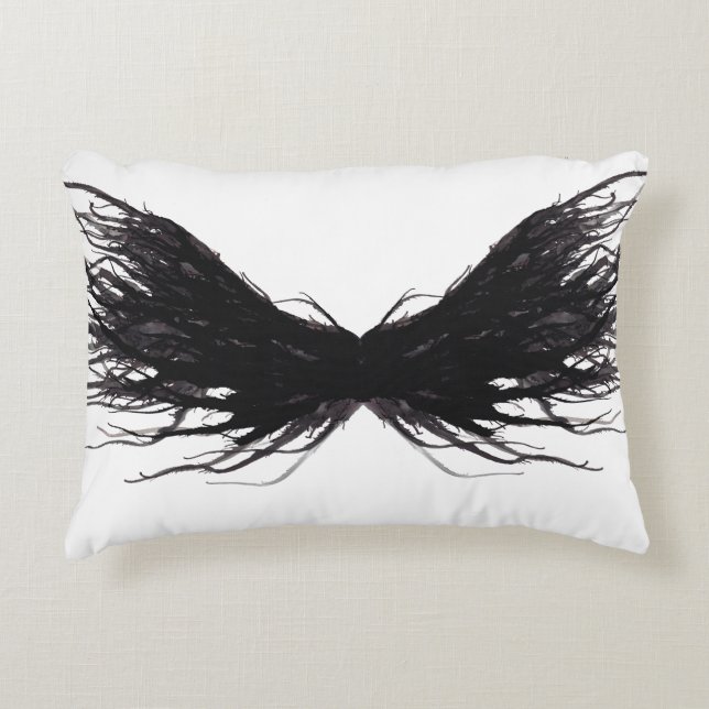 Almofada Decorativa Vices Abstract Black Wings Alcohol Ink Art (Frente)