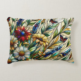 Almofada Decorativa Vidro-Design, flores e borboletas