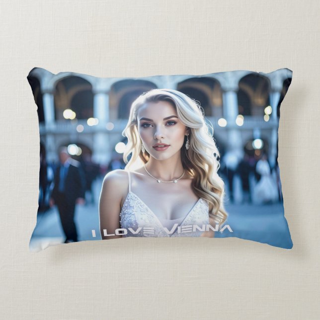 ALMOFADA DECORATIVA VIENNA - AUSTRIA - I LOVE VIENNA (Frente)