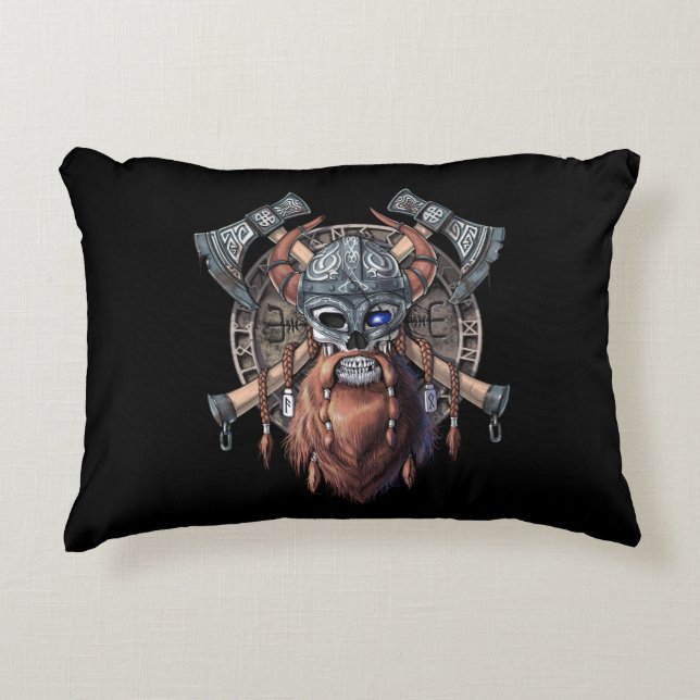 Almofada Decorativa Viking Warrior Skull (Frente)