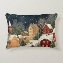 Vila de Natal Vintage com Neve