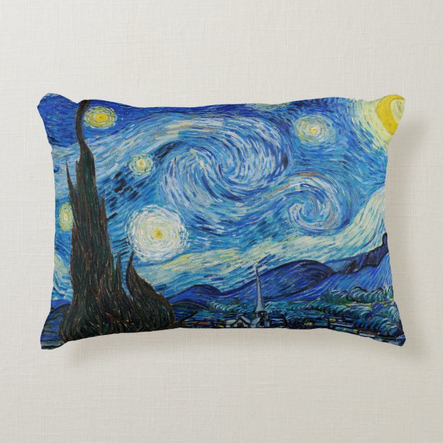Almofada Decorativa Vincent van Gogh - A Noite Estrelada (Frente)
