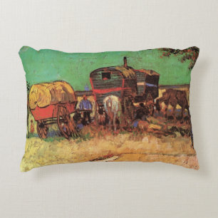 Almofada Decorativa Vincent van Gogh - Acampamento de Ciganos Caravana
