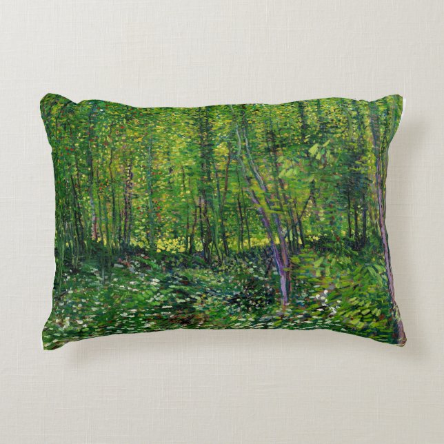 Almofada Decorativa Vincent Van Gogh Árvores E Sub-bosque (Frente)
