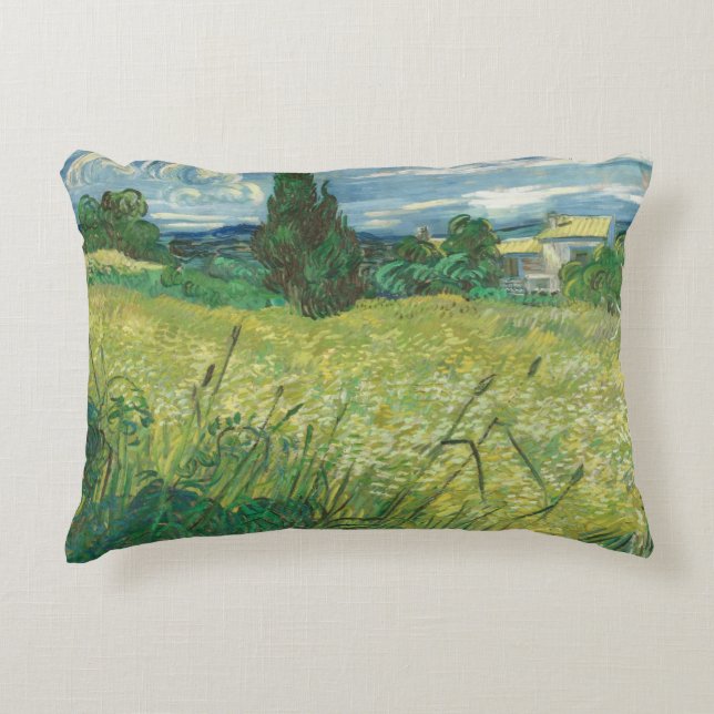 Almofada Decorativa Vincent van Gogh - Campo Verde (Frente)