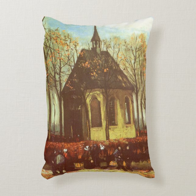 Almofada Decorativa Vincent van Gogh - Capela em Nuenen, Churchgoers (Frente(Vertical))