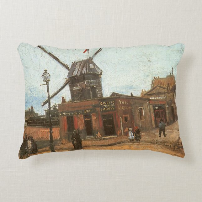 Almofada Decorativa Vincent van Gogh - Moulin de la Galette, Windmill (Frente)