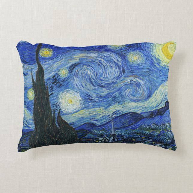 Almofada Decorativa Vincent Van Gogh - Noite Estrelada (Frente)