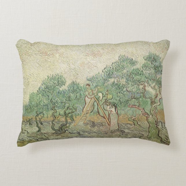 Almofada Decorativa Vincent van Gogh - Olive Picking (Frente)
