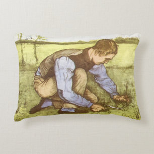 Almofada Decorativa Vincent van Gogh - Rapaz Cortando Grama com Foice
