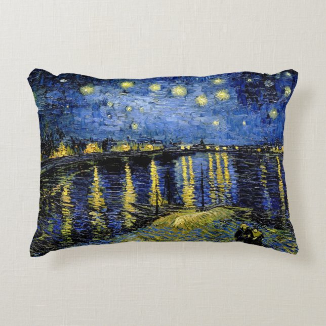 Almofada Decorativa Vincent Van Gogh Starry Night Over The Rhone 1888 (Frente)