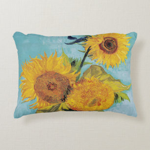 Almofada Decorativa Vincent Van Gogh - Três girassóis em um vaso