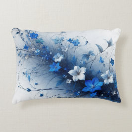 Almofada Decorativa Vinha Floral Azul e Branco