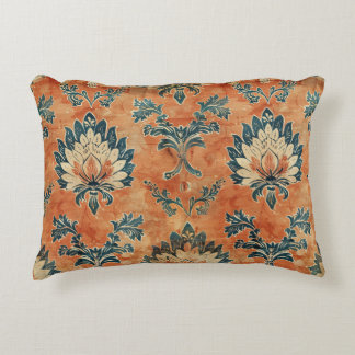 Almofada Decorativa Vintage Barkcloth com Terracotta em Segundo Plano