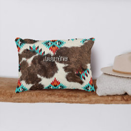 Almofada Decorativa Vintage Bohemian Rustic South Western Cowhide