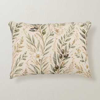Almofada Decorativa  Vintage Botanical Olive Branches & Ivory Floral