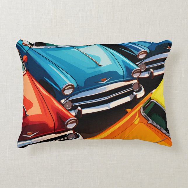 Almofada Decorativa Vintage Cars Pattern (Frente)