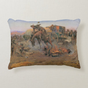Almofada Decorativa Vintage Cowboys, Camp Cook's Trouble por CM Russel