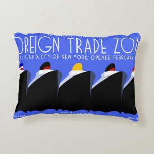 Almofada Decorativa Vintage Cruise Ship Art Deco Poster