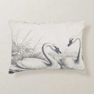 Almofada Decorativa Vintage - Dois Cisnes Selvagens e Engolidos