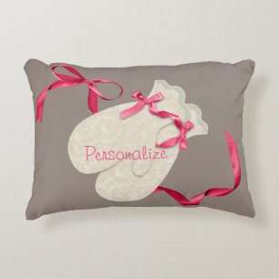 Almofada Decorativa Vintage elegante luvas de inverno lutas de fita ne