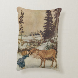 Almofada Decorativa Vintage Gerda e o Reindeer de Edmund Dulac