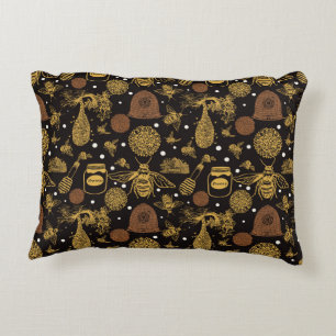 Almofada Decorativa Vintage Honey Bumblebee Black
