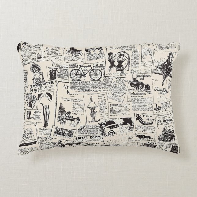 Almofada Decorativa Vintage Newspaper  (Frente)