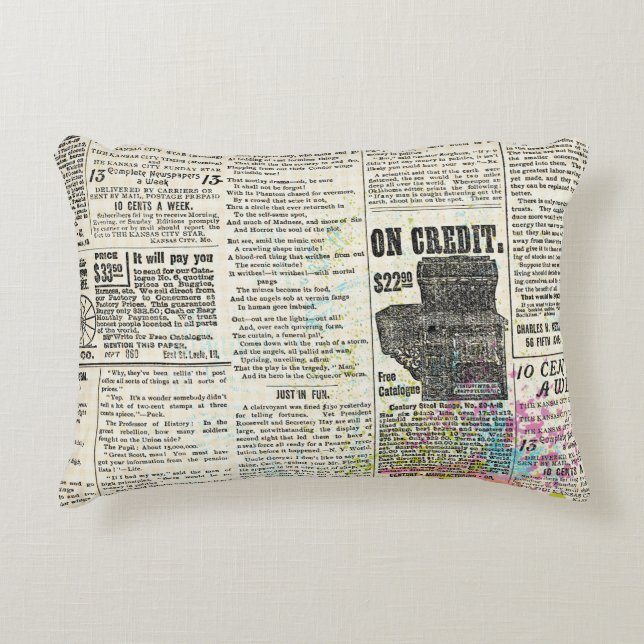 Almofada Decorativa Vintage newspaper advertising (Frente)