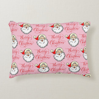 Almofada Decorativa Vintage Papais noeis Jolly Enfrentam Feliz Natal R