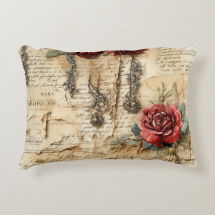 Almofada Decorativa Vintage - Pergaminho - Carta de Amor com Flores (4