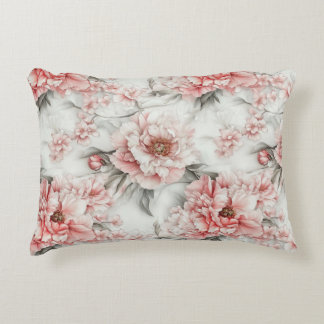 Almofada Decorativa Vintage Pink Peonies Watercolor 