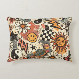 Almofada Decorativa Vintage Retro Celestial Grunge Pattern