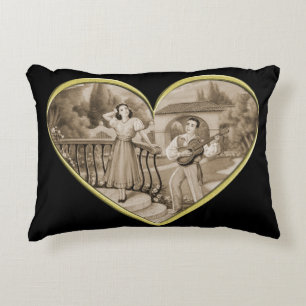 Almofada Decorativa Vintage Romance casal, amor de homem e mulher