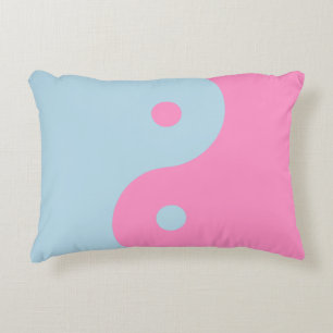 Almofada Decorativa Vintage Rosa E Blue Yin Yang