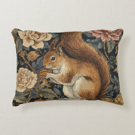 Almofada Decorativa Vintage Squirrel and Flowers Pattern