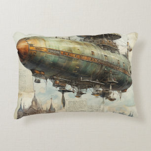 Almofada Decorativa Vintage Steampunk Zeppelin (7) Papel Tecido