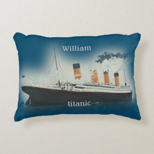 Almofada Decorativa Vintage Titanic Ocean Liner Boy Sea Name Navio