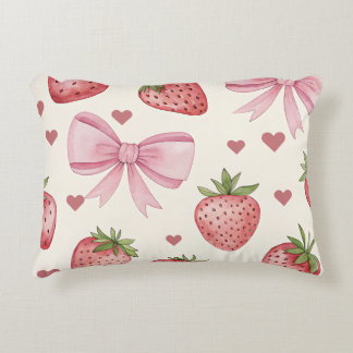 Almofada Decorativa Vintage Watercolor Strawberry Decorative Pillow